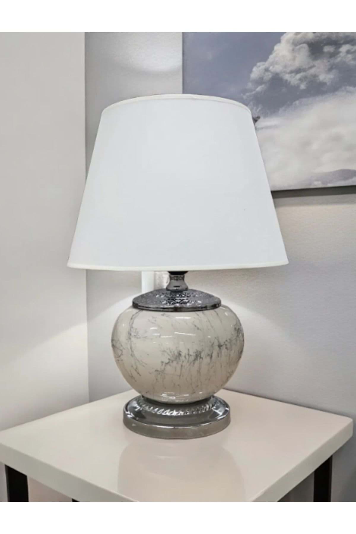 Dekoratif Seramik Tombik Küp Abajur resmi