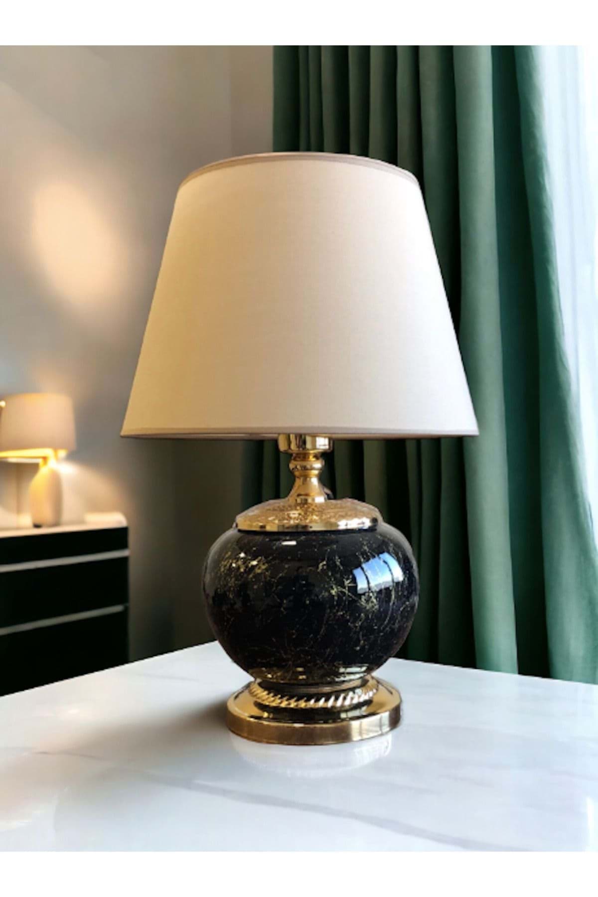 Dekoratif Seramik Tombik Küp Abajur resmi