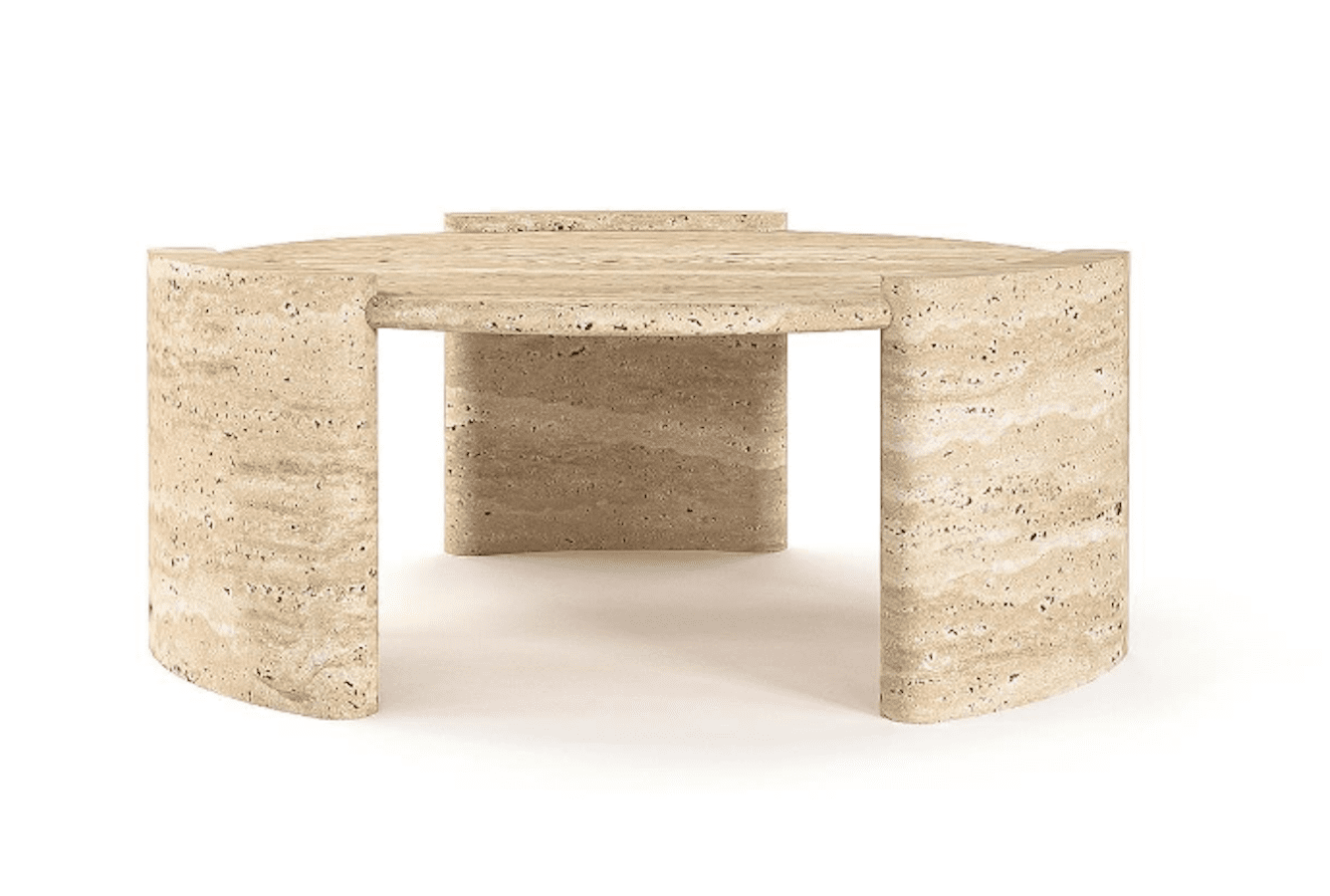 Alice -Traverten Mermer Orta Sehpa resmi