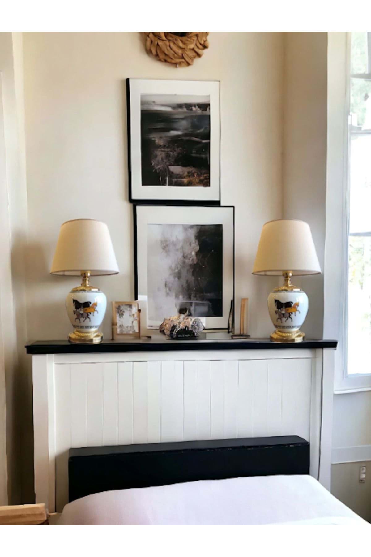 Dekoratif ikili Seramik Abajur ( 2 Adet ) resmi