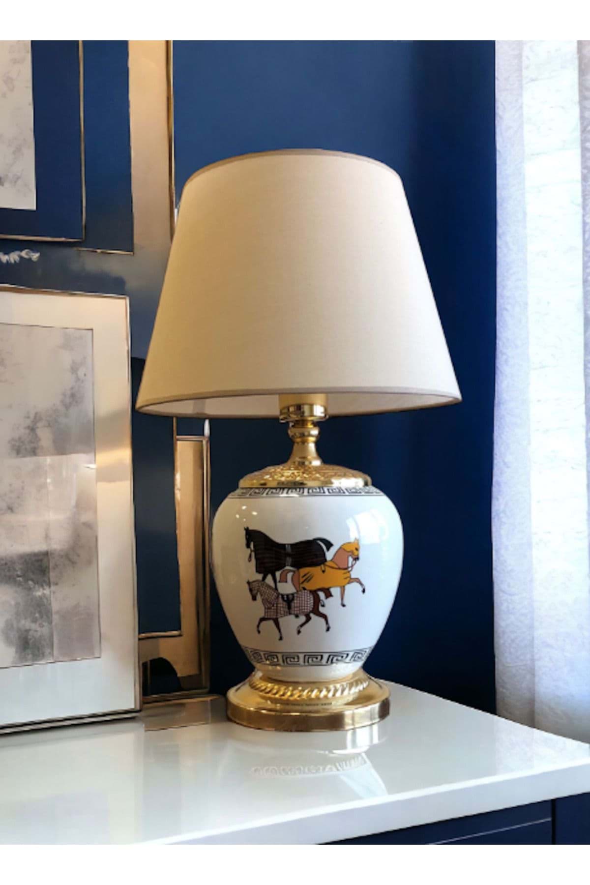 Dekoratif ikili Seramik Abajur ( 2 Adet ) resmi