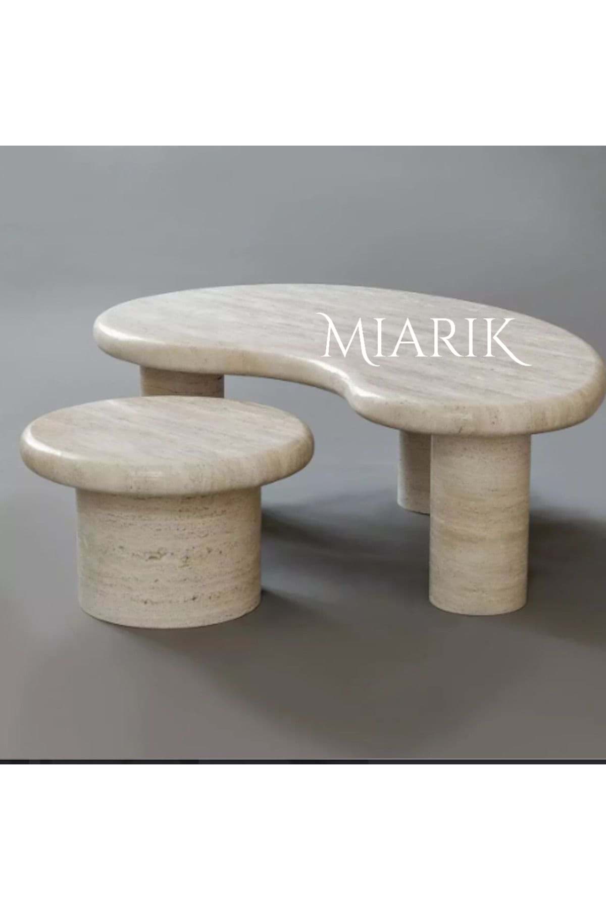 Traverten Fasulye Ekli Sehpa resmi