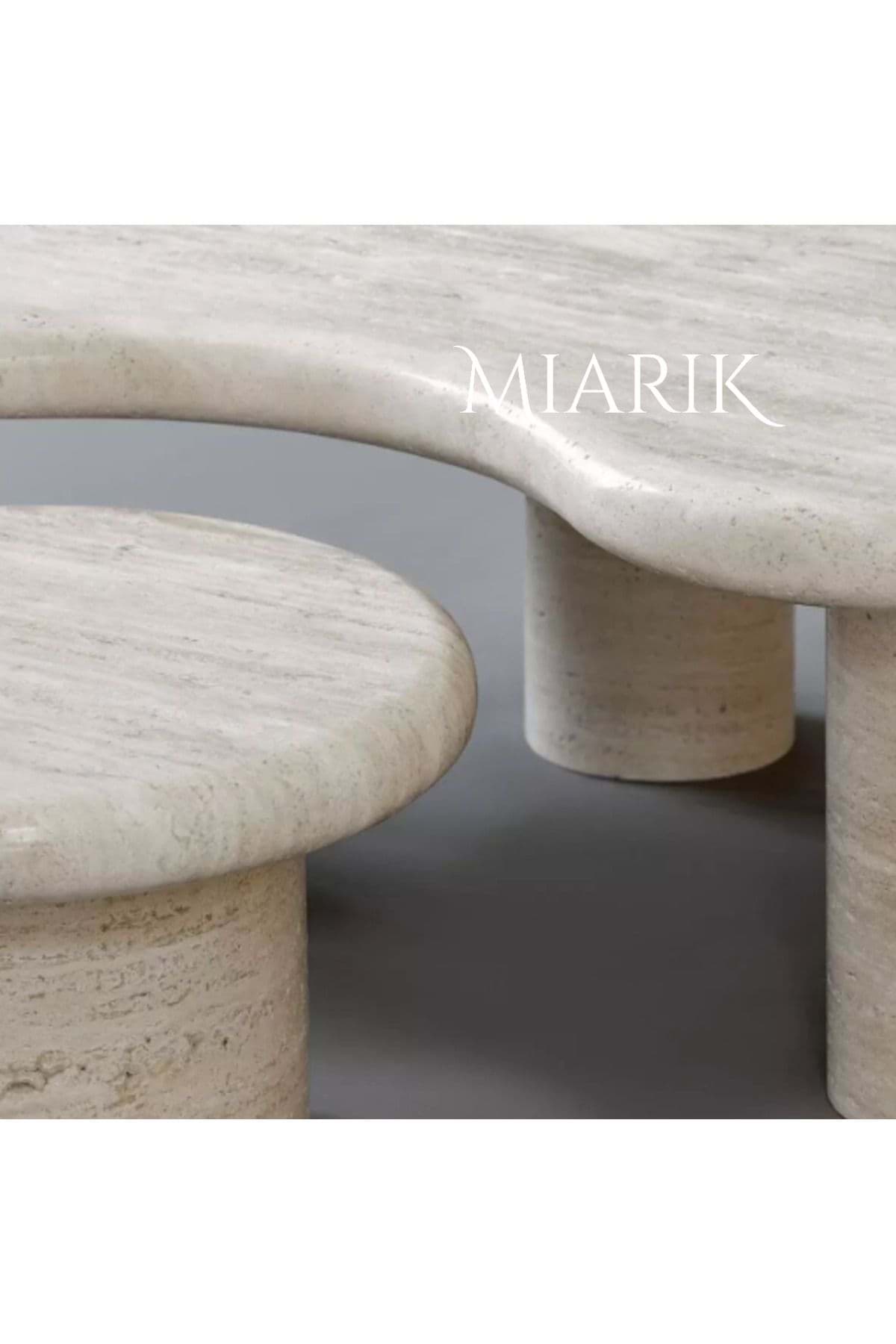 Traverten Fasulye Ekli Sehpa resmi