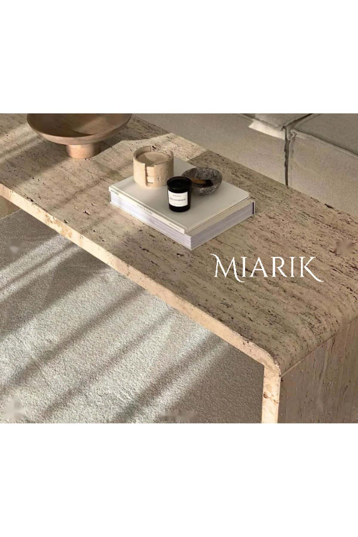 Traverten Orta Ofis Sehpa Kevin resmi