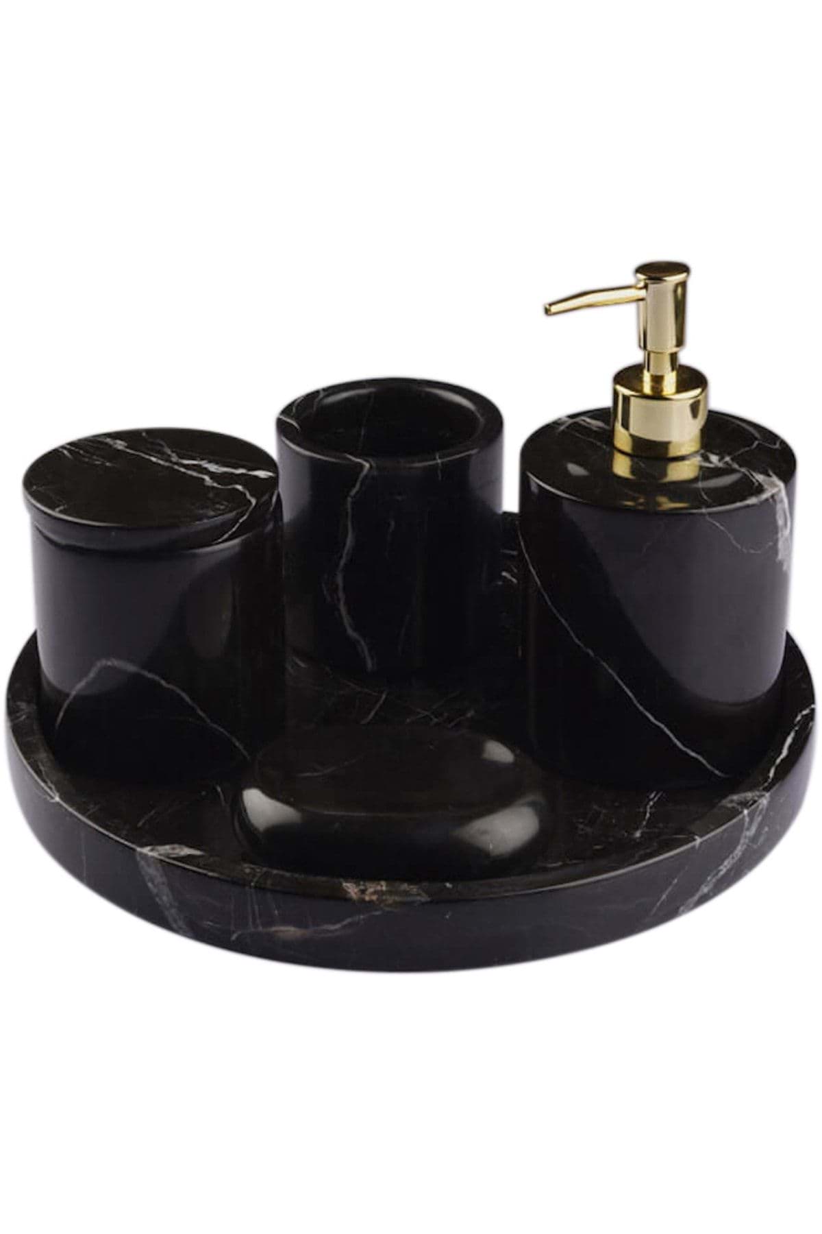 Dekoratif Mermer 5 Li Banyo Seti Takımı resmi