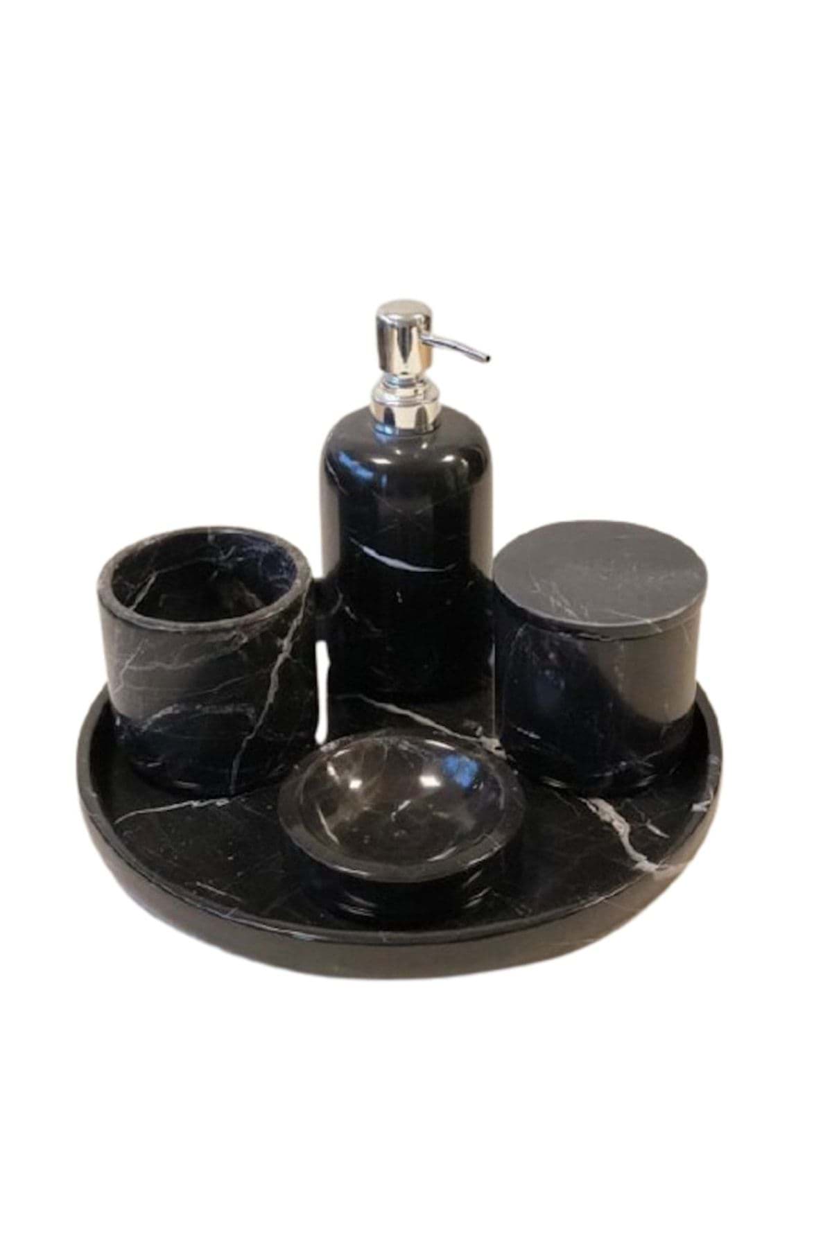 Dekoratif Mermer 5 Li Banyo Seti Takımı resmi